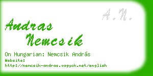 andras nemcsik business card